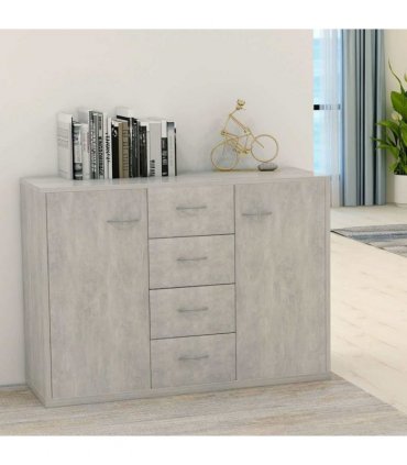 vidaXL Sideboard Concrete Grey 88x30x65 cm Engineered Wood