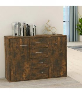 vidaXL Sideboard Smoked Oak 88x30x65 cm Engineered Wood