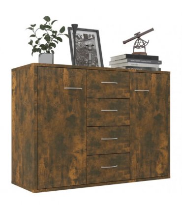 vidaXL Sideboard Smoked Oak 88x30x65 cm Engineered Wood