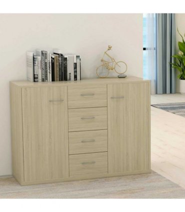 vidaXL Sideboard Sonoma Oak 88x30x65 cm Engineered Wood