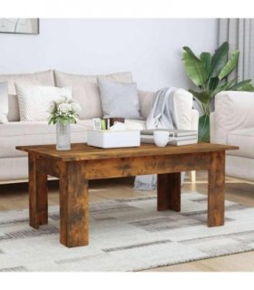 vidaXL Coffee Table Smoked Oak 100x60x42 cm Engineered Wood — Size: 100 x 60 x 42 cm