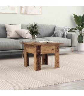 vidaXL Coffee Table Old Wood 55 x 55 x 42 cm Engineered Wood — Size: 55 x 55 x 48 cm