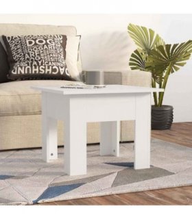 vidaXL Coffee Table White 55x55x42 cm Engineered Wood — Size: 55 x 55 x 42 cm