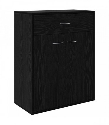 vidaXL Sideboard with Drawer Black Oak 60 x 30 x 75 cm Engineered Wood