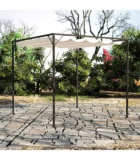 vidaXL Garden Gazebo with Retractable Roof Canopy — Colour: white