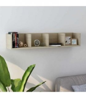 vidaXL CD Wall Shelf Sonoma Oak 100x18x18 cm Engineered Wood