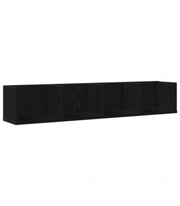 vidaXL Wall Shelf Black Oak 100 x 18 x 18 cm Engineered Wood