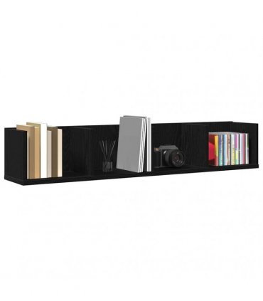 vidaXL Wall Shelf Black Oak 100 x 18 x 18 cm Engineered Wood