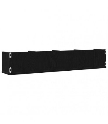 vidaXL Wall Shelf Black Oak 100 x 18 x 18 cm Engineered Wood
