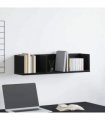 vidaXL Wall Shelf with Shelf Black Oak 75 x 18 x 18 cm Engineered Wood
