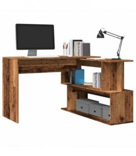 vidaXL Corner Desk Old Wood 200.5x50x76 cm Engineered Wood