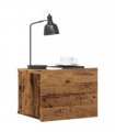 vidaXL Wall-mounted Bedside Cabinet Old Wood 40x32x30 cm — Size: 40x30x30 cm