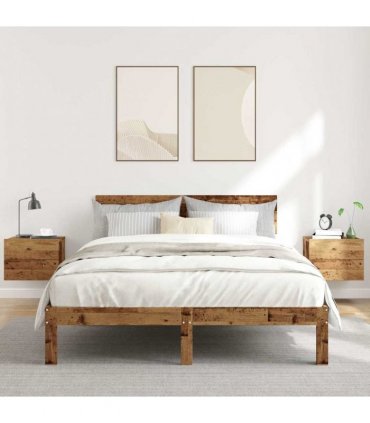 vidaXL Wall-mounted Bedside Cabinets 2 pcs Old Wood 40x32x30 cm — Size: 40x30x30 cm