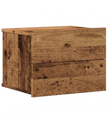 vidaXL Wall-mounted Bedside Cabinets 2 pcs Old Wood 40x32x30 cm — Size: 40x30x30 cm