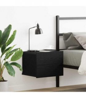 vidaXL Bedside Cabinet Black Oak 40 x 30 x 30 cm Engineered Wood