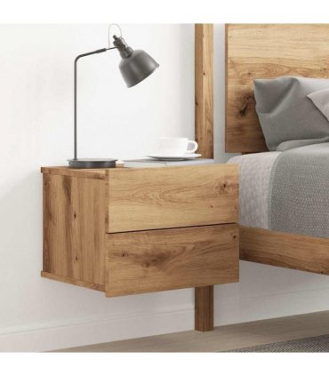 vidaXL Wall-mounted Bedside Cabinet Artisan Oak 40x32x30 cm — Size: 40x30x30 cm