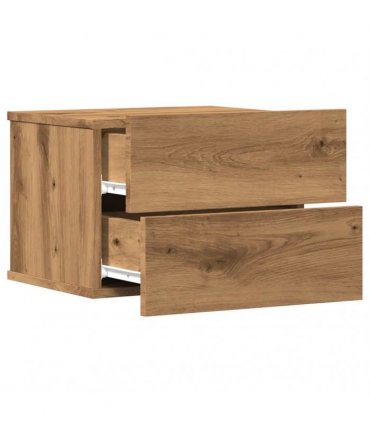 vidaXL Wall-mounted Bedside Cabinet Artisan Oak 40x32x30 cm — Size: 40x30x30 cm