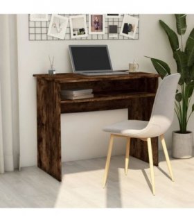 vidaXL Desk Smoked Oak 90x50x74 cm Engineered Wood