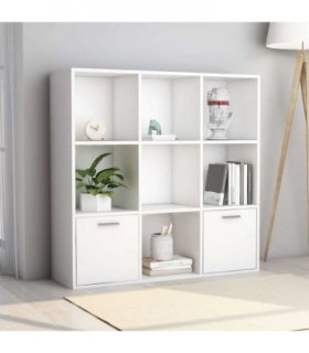 vidaXL Book Cabinet White 98x30x98 cm Engineered Wood