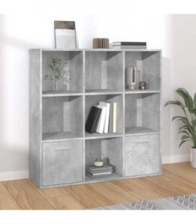 vidaXL Book Cabinet Concrete Grey 98x30x98 cm Engineered Wood