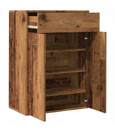 vidaXL Shoe Cabinet Old Wood 60x35x84 cm Engineered Wood