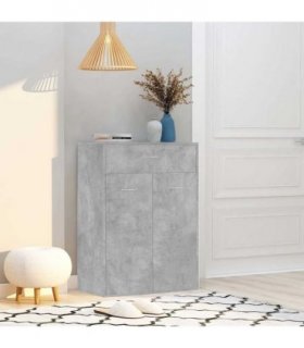 vidaXL Shoe Rack | Concrete grey | Engineered wood | Compact | Shoe Cabinet