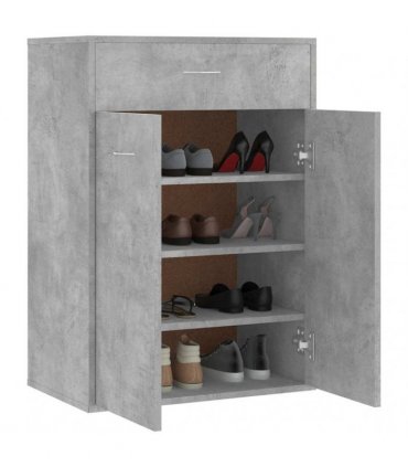 vidaXL Shoe Rack | Concrete grey | Engineered wood | Compact | Shoe Cabinet