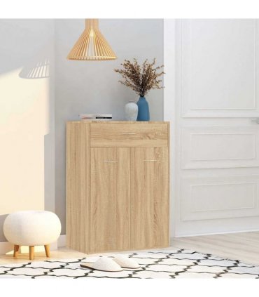 vidaXL Shoe Cabinet Sonoma Oak 60x35x84 cm Engineered Wood