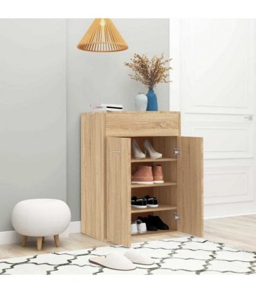 vidaXL Shoe Cabinet Sonoma Oak 60x35x84 cm Engineered Wood