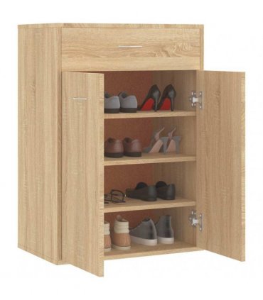 vidaXL Shoe Cabinet Sonoma Oak 60x35x84 cm Engineered Wood