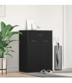 vidaXL Shoe Rack with Drawer Black Oak 60 x 35 x 84 cm Engineered Wood