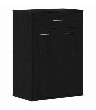 vidaXL Shoe Rack with Drawer Black Oak 60 x 35 x 84 cm Engineered Wood