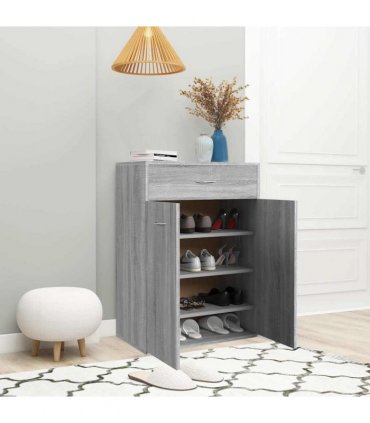 vidaXL Shoe Cabinet | Grey Sonoma | Engineered Wood | Medium | Shoe Cabinet