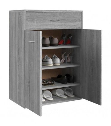 vidaXL Shoe Cabinet | Grey Sonoma | Engineered Wood | Medium | Shoe Cabinet