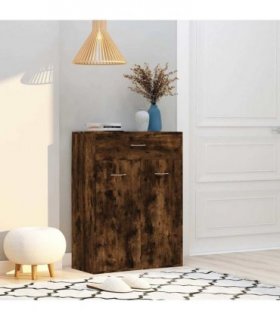 vidaXL Shoe Cabinet | Smoked Oak | Engineered Wood | Compact | Storage