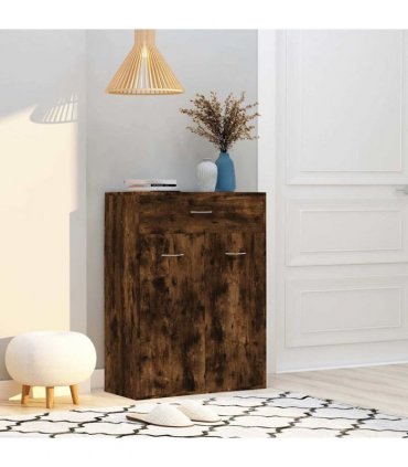 vidaXL Shoe Cabinet | Smoked Oak | Engineered Wood | Compact | Storage