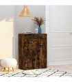 vidaXL Shoe Cabinet | Smoked Oak | Engineered Wood | Compact | Storage