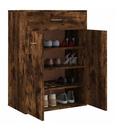 vidaXL Shoe Cabinet | Smoked Oak | Engineered Wood | Compact | Storage
