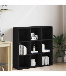 vidaXL Book Cabinet Black Oak 98x29x97.5 cm Engineered Wood