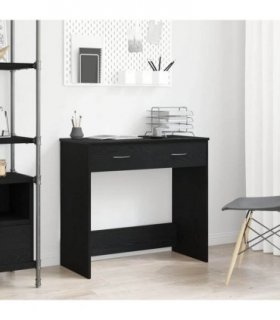 vidaXL Desk with Drawer Black Oak 80 x 40 x 75 cm Engineered Wood
