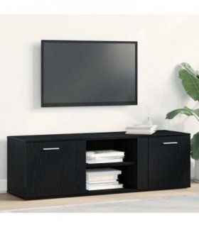 vidaXL TV Cabinet Black Oak 120x34x37 cm Engineered Wood