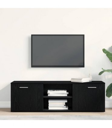 vidaXL TV Cabinet Black Oak 120x34x37 cm Engineered Wood