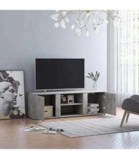 vidaXL TV Cabinet Concrete Grey 120x34x37 cm Engineered Wood