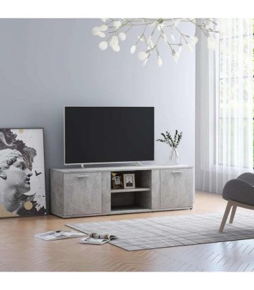 vidaXL TV Cabinet Concrete Grey 120x34x37 cm Engineered Wood