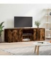vidaXL TV Cabinet Smoked Oak 120x34x37 cm Engineered Wood