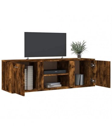 vidaXL TV Cabinet Smoked Oak 120x34x37 cm Engineered Wood