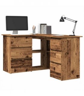 vidaXL Corner Desk Old Wood 145x100x76 cm Engineered Wood