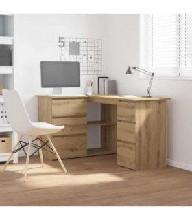 vidaXL Corner Desk Artisan Oak 145x100x76 cm Engineered Wood