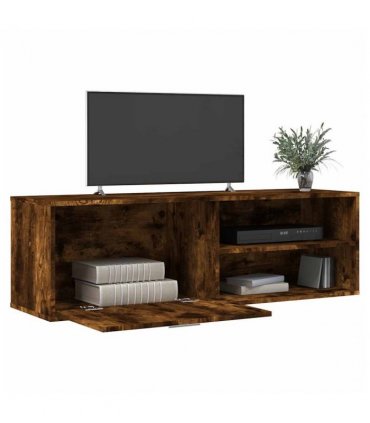 vidaXL TV Cabinet Smoked Oak 120x34x37 cm Engineered Wood — V0672023698