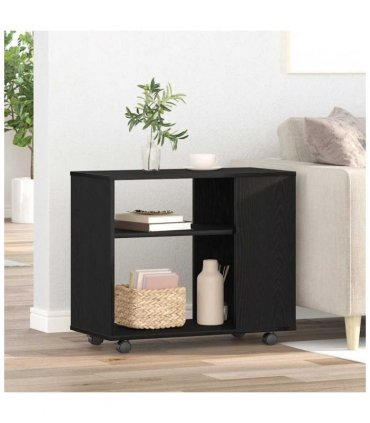 vidaXL Side Table Black Oak 70x35x60 cm Engineered Wood